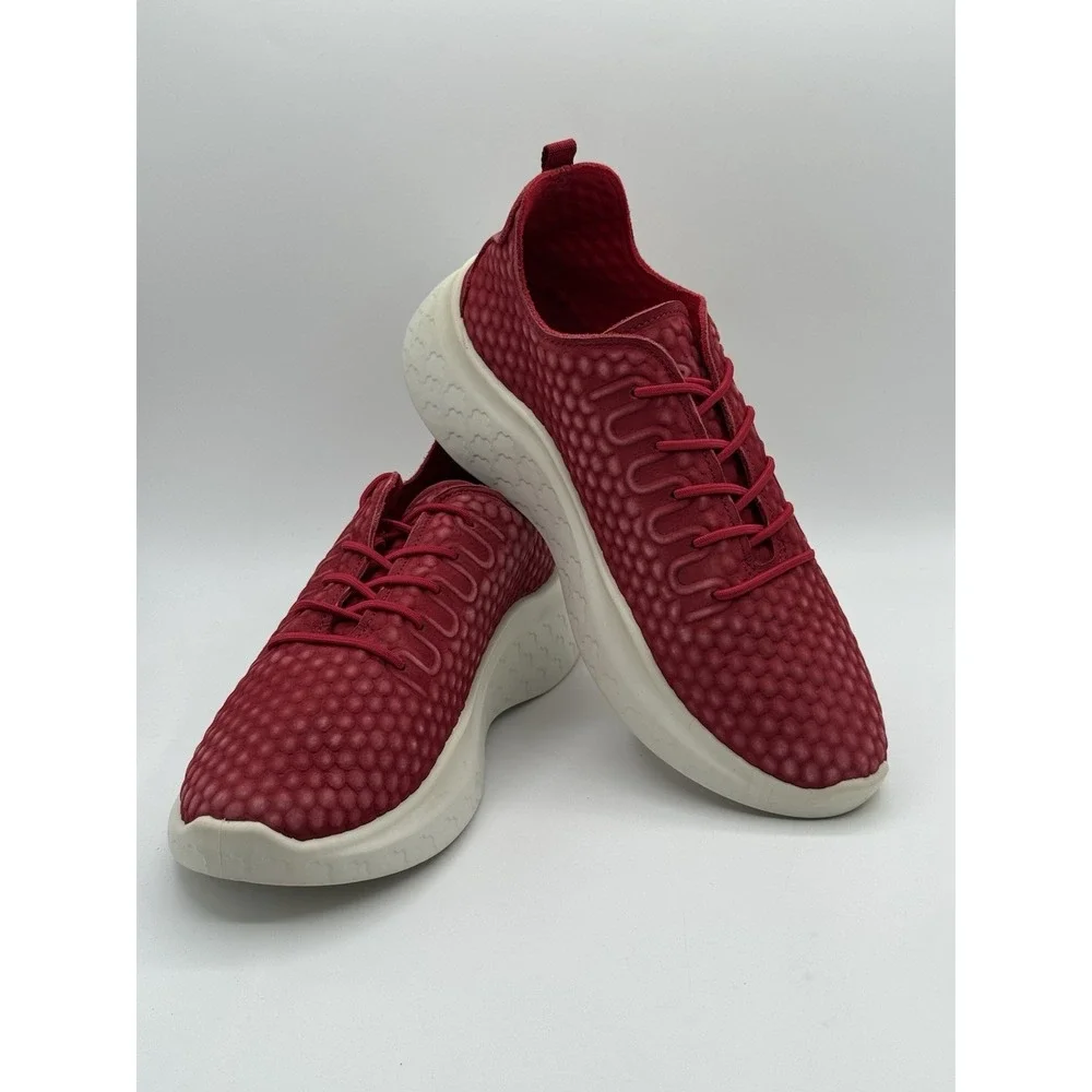 ECCO Therap Shoes Womens 41 Red Nubuck Honeycomb Chunky Platform Sneakers